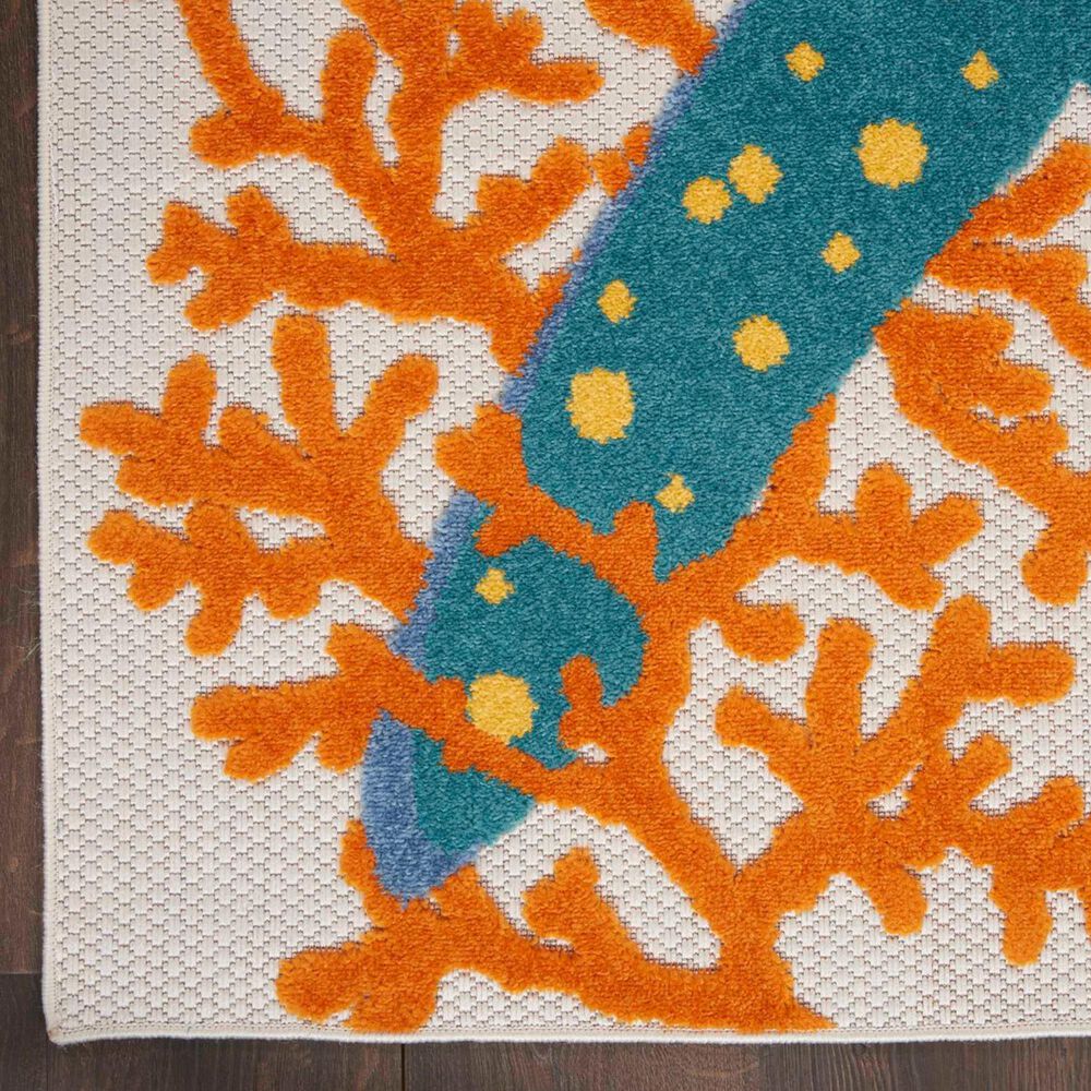 Nourison Aloha 12&#39; x 15&#39; Blue, Yellow and Orange Indoor/Outdoor Area Rug, , large