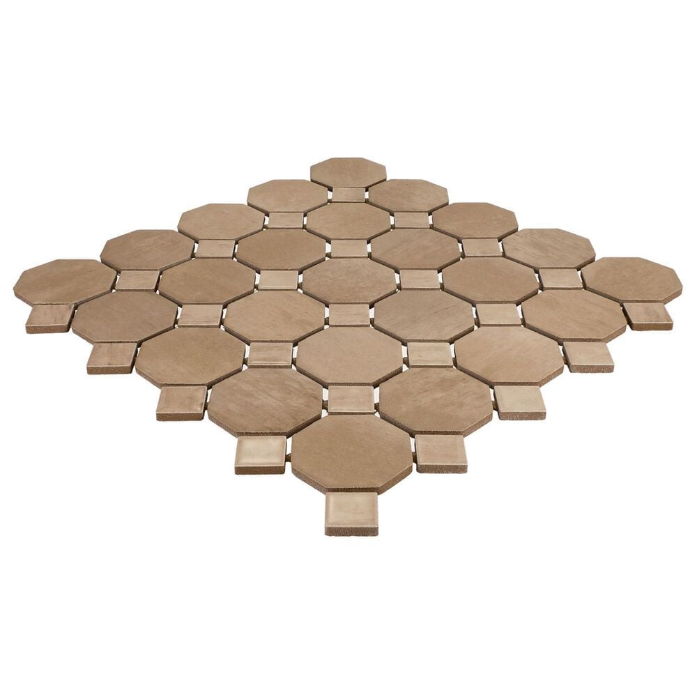 Dal-Tile Relicca Foxed 12" x 12" Octagon Dot Ceramic Mosaic Sheet, , large