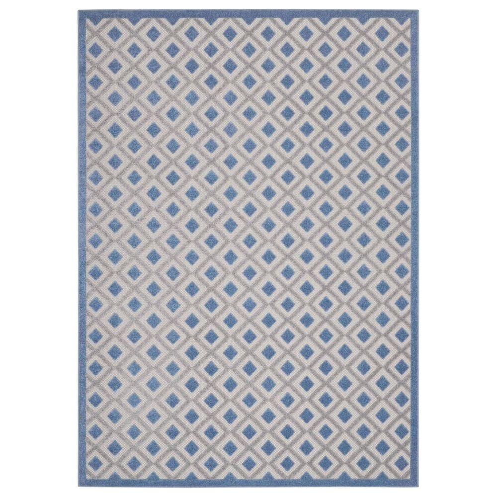 Nourison Aloha ALH26 7" x 10" Blue and Grey Indoor/Outdoor Area Rug, , large