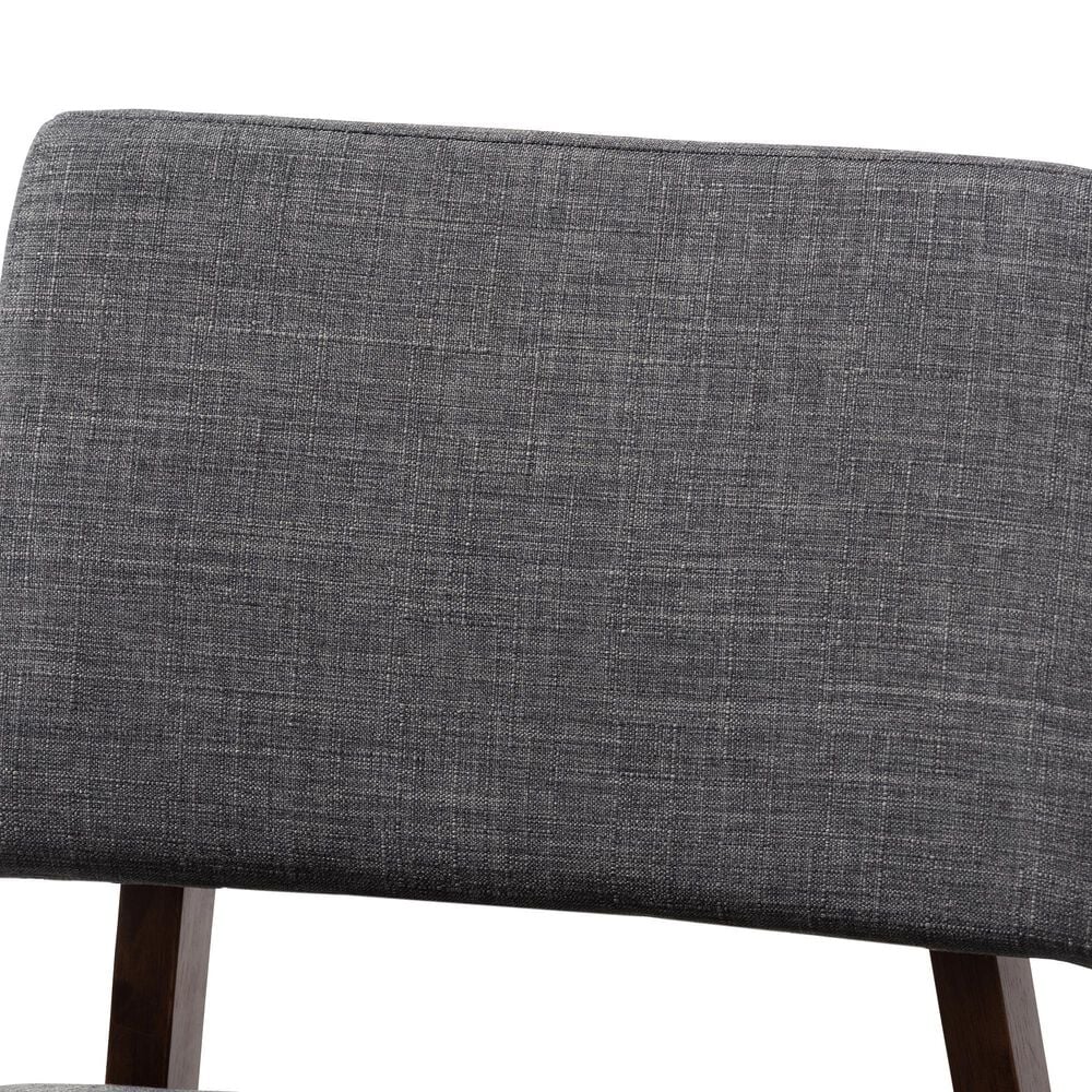 Baxton Studio Colton Bar Stool with Dark Gray Cushion in Walnut Brown (Set of 2), , large