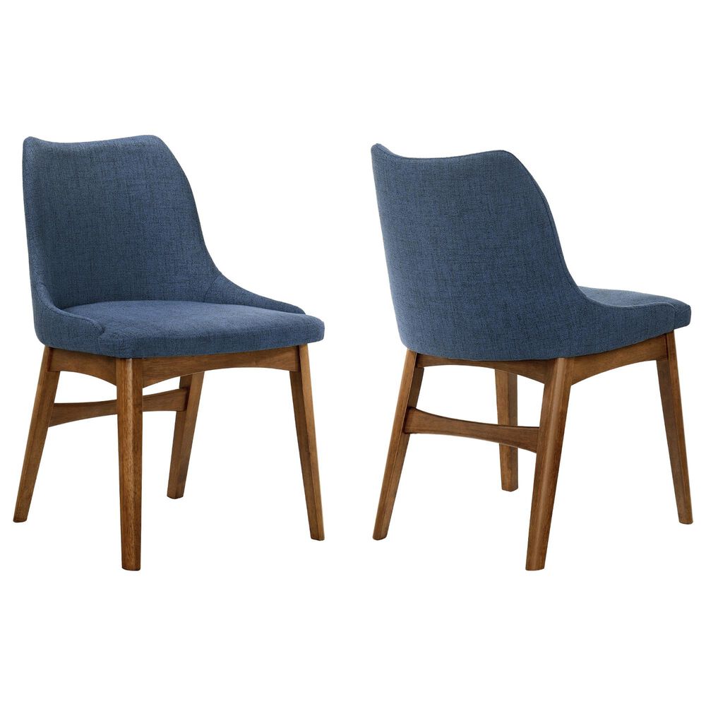 Blue River Azalea Dining Chair in Blue/Walnut (Set of 2), , large