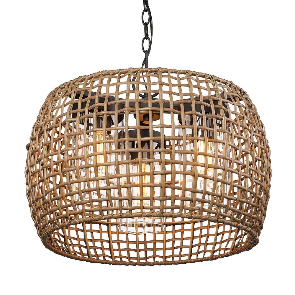Golden Lighting Piper 3-Light Outdoor Pendant in Black, , large