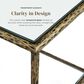 Furniture of America Lalia Coffee Table with Tempered Glass Top and Open Storage Shelf in Matte Gold, , large