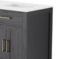 Lexora Home Abbey 60" Double Bathroom Vanity in Black Oak with 2 cm White Carrara Marble Top and Rectangular Sinks, , large