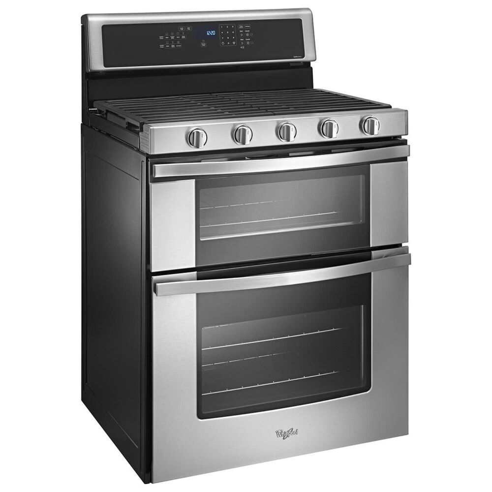 Whirlpool 6.0 Cu. Ft. Gas Double Oven Range with Center Oval Burner in Stainless Steel, , large