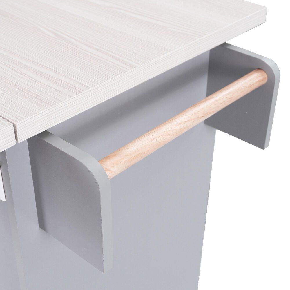 HOMLUX 51" Kitchen Island with Trash Can Storage Cabinet in Grey, , large