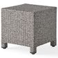Hearth and Haven Puerta Outdoor Cube Wicker Side Table with Iron Frame in Black, , large