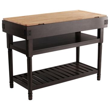 Southern Enterprises Waysmere Kitchen Island in Smoked Ash and Natural, , large