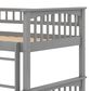 Hearth and Haven Twin over Twin Convertible Bunk Bed with Drawers in Gray, , large