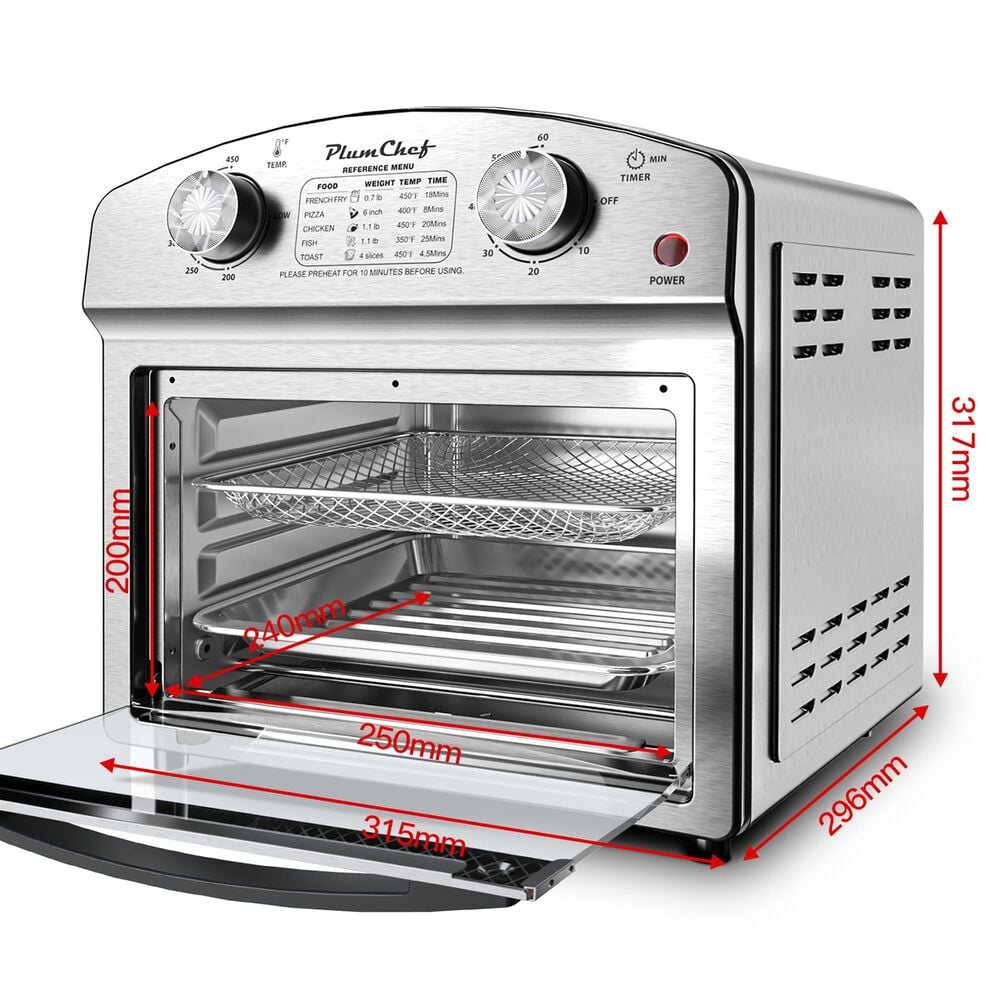 HOMLUX 12.5 Qt 7-In-1 Convection Toaster Oven in Silver, , large
