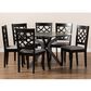 Baxton Studio Elena 7-Piece Dining Set in Grey/Dark Brown, , large
