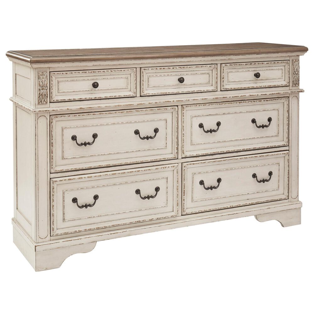Ashley Realyn Dresser in Chipped White and Brown, , large