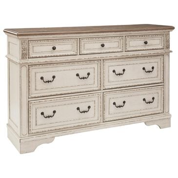 Ashley Realyn Dresser in Chipped White and Brown, , large