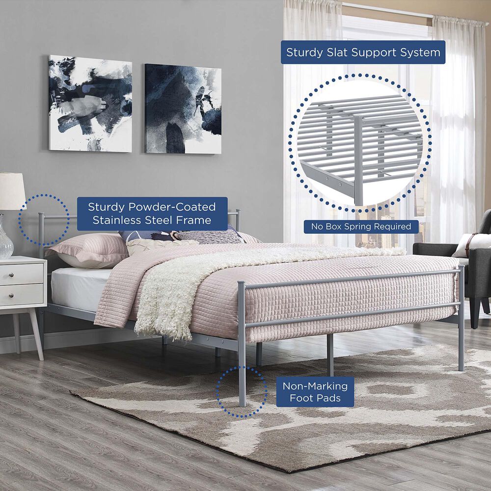 Modway Alina Full Platform Bed Frame in Gray, , large
