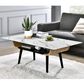 HOMLUX 47" Coffee Table with Marble Glass Top in White and Black, , large