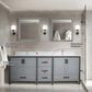 Lexora Home Ziva 84" Double Bathroom Vanity in Dark Grey with 2 cm White Cultured Marble Top and Rectangular Sinks, , large