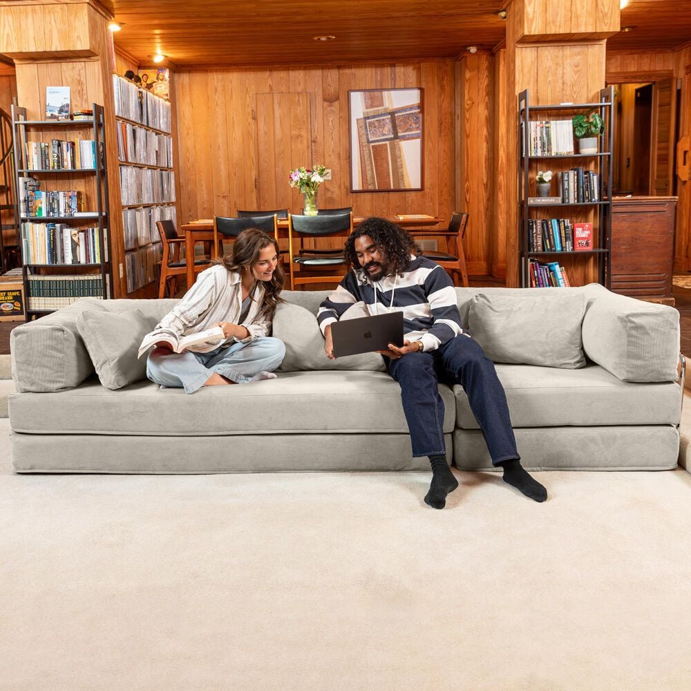 Jaxx Unsofa Stationary Sofa in Stucco Grey, , large