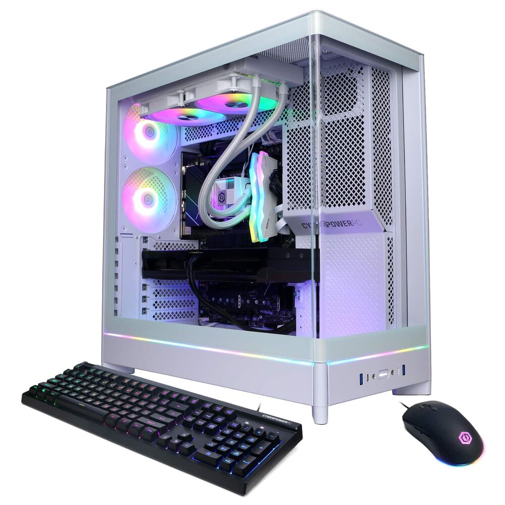 CyberPowerPC Gamer Supreme Gaming Desktop PC | Intel Core i7-14700F - 32GB RAM - NVIDIA GeForce RTX 5070 Ti Graphics - 2TB SSD in White, , large