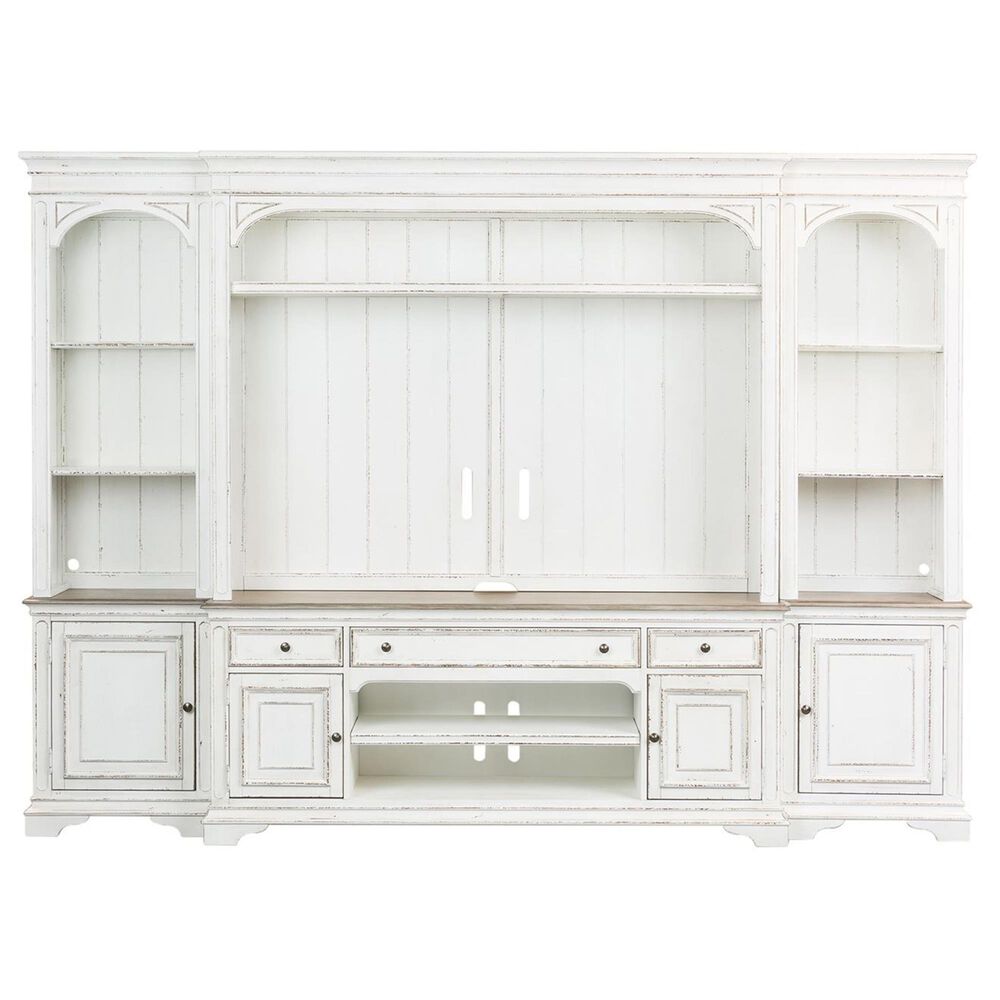 Liberty Magnolia Manor Entertainment Center in White with Antique Finish, , large