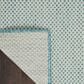Nourison Courtyard Ivory and Aqua 8" x 10" Indoor/Outdoor Area Rug, , large