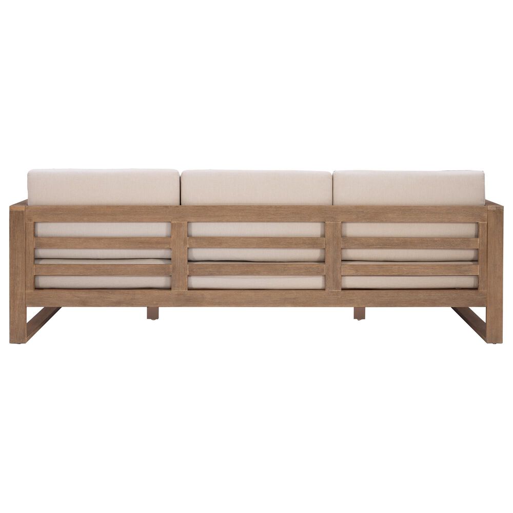 Linon Home Decor Silas 3-Seater Outdoor Sofa with Beige Cushions in Natural, , large