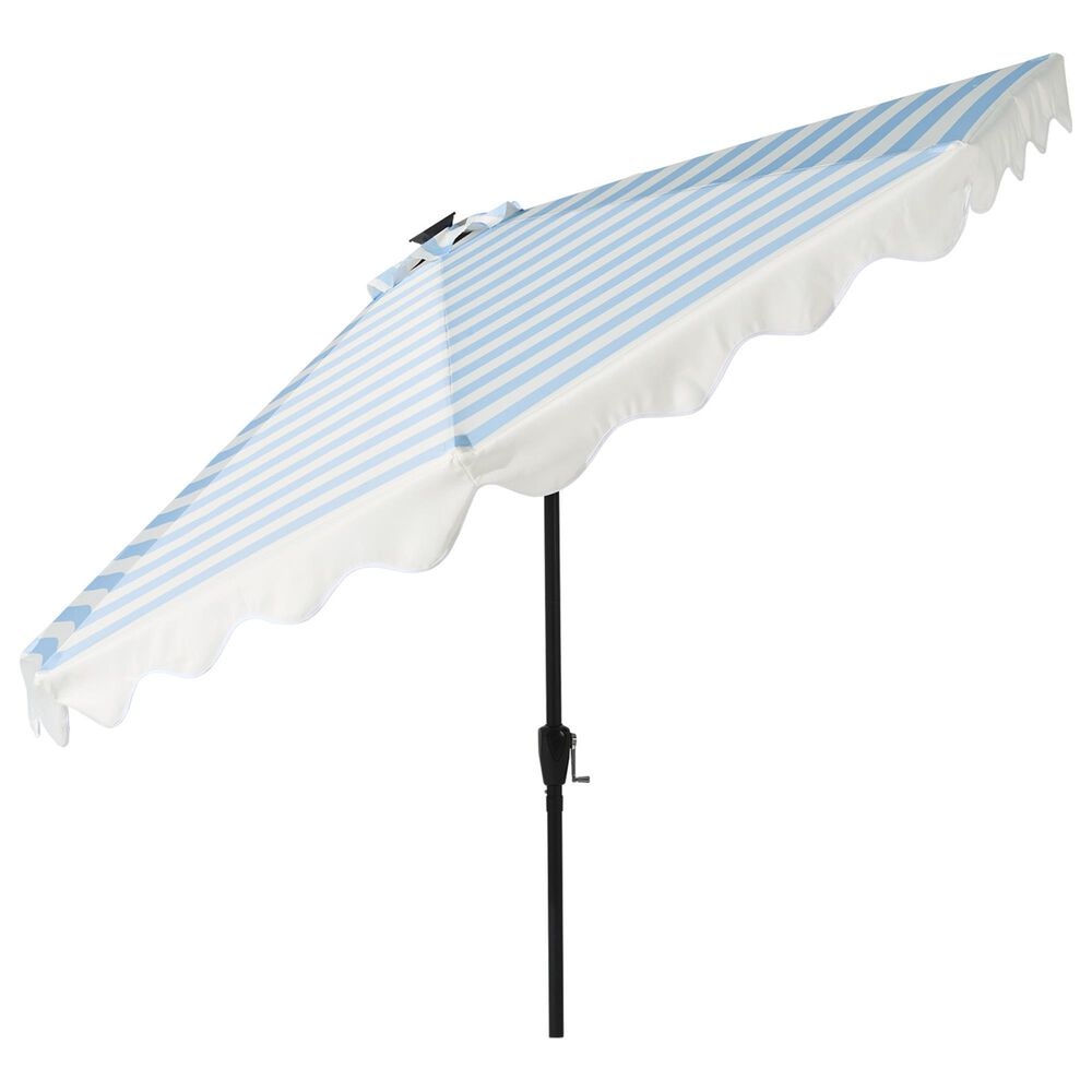 HOMLUX 10" Patio Umbrella with Adjustable Tilt and Scalloped Edge in Blue, , large