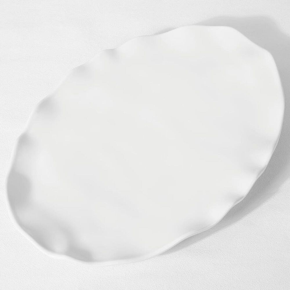 Supreme 16" Melamine Oval Serving Large Platter in White, , large