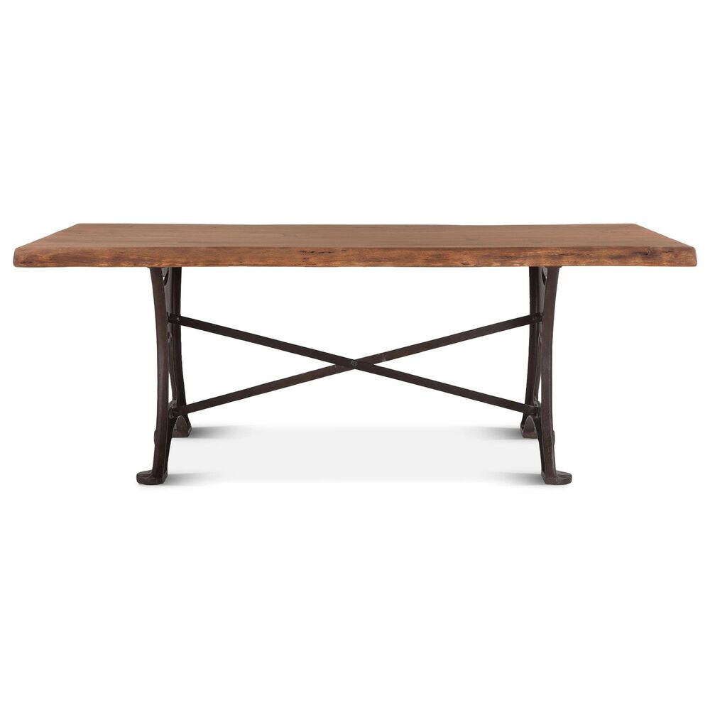 Home Trends &amp; Design Organic Forge 80&quot; Dining Table in Raw Walnut and Antique Zinc - Table Only, , large