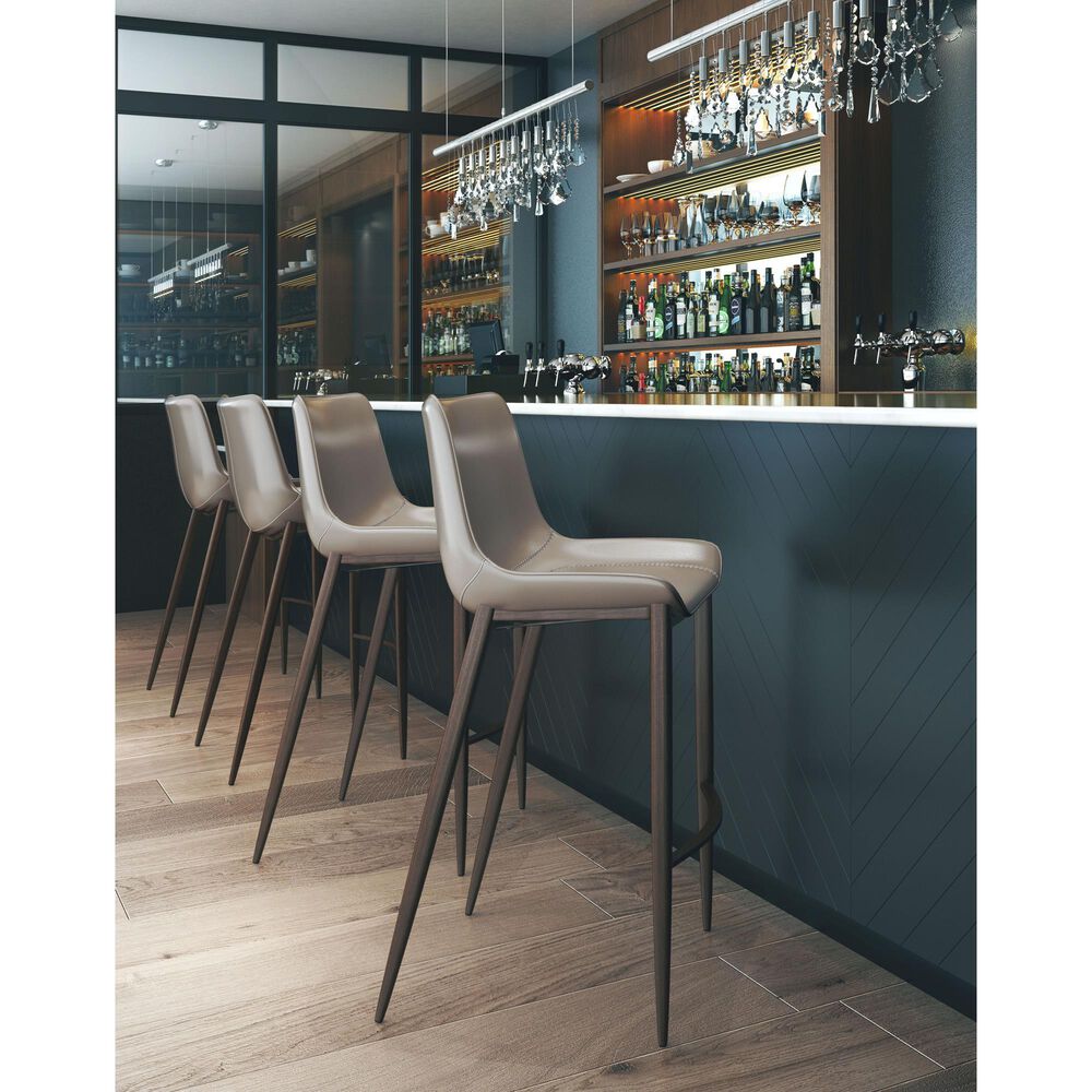 Zuo Modern Magnus Bar Stool in Gray &#40;Set of 2&#41;, , large