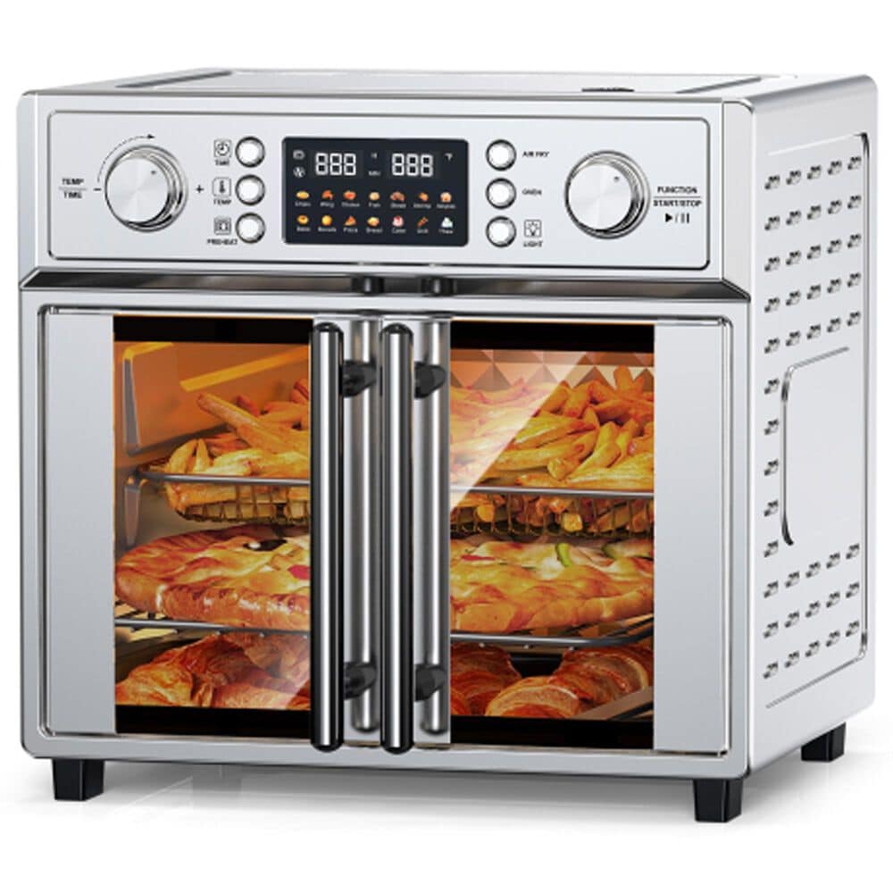 HOMLUX 26 Qt Large Air Fryer Toaster Oven in Silver, , large