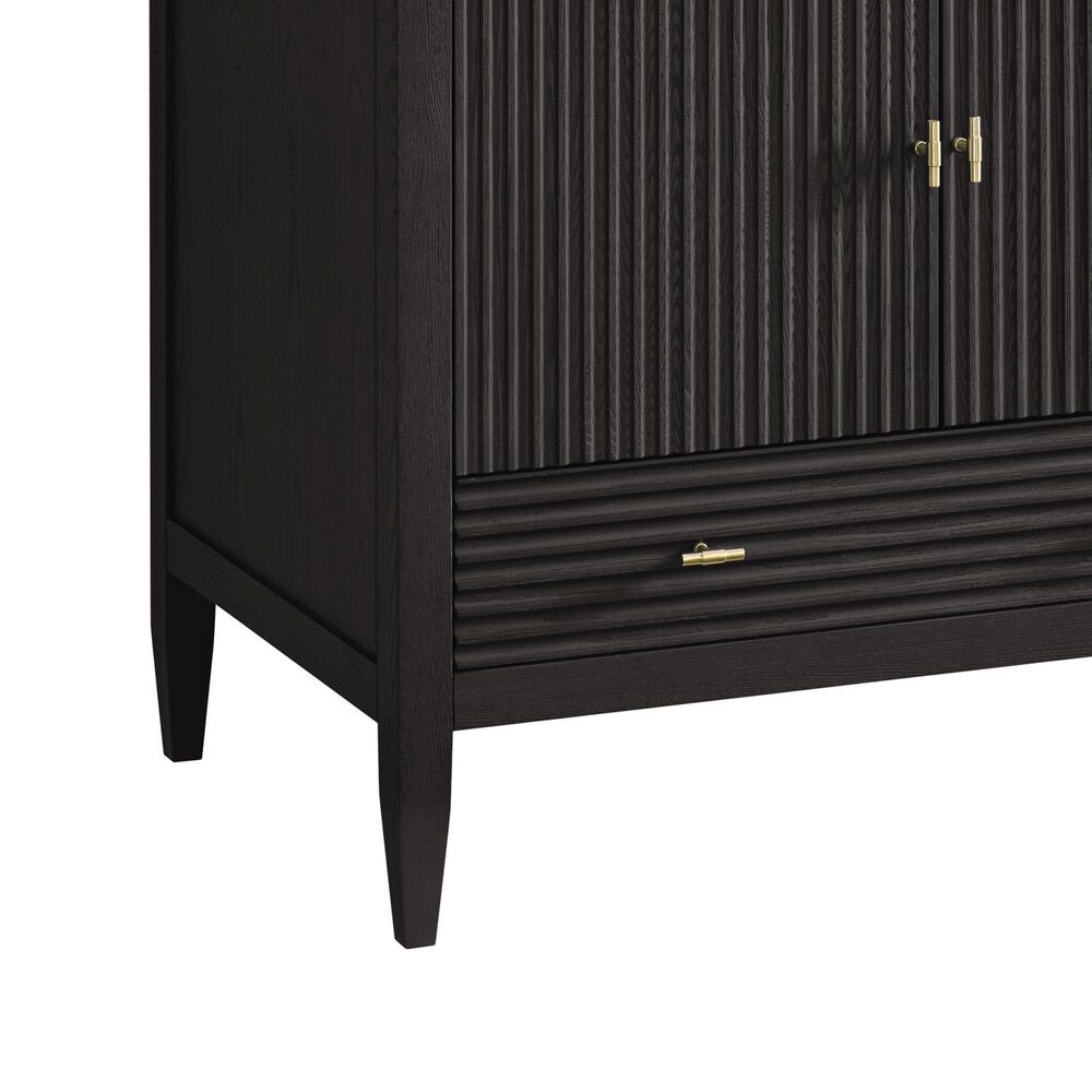James Martin Vanities Myrrin 36&quot; Vanity in Carbon Oak with 3 cm Victorian Silver Quartz Top, , large