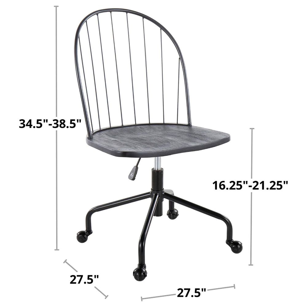 Lumisource Riley Office Chair in Black, , large