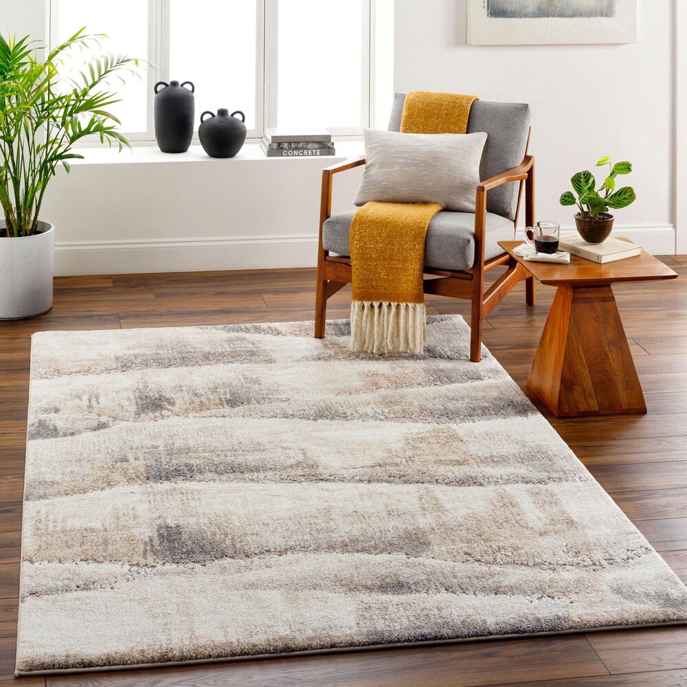 Surya Tuscany Ivory, Beige, Gray, Olive and Charcoal 6&#39;7&quot; x 9&#39;6&quot; Area Rug, , large