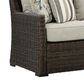 Ashley Brook Ranch 3-Piece Outdoor Sofa Sectional with Bench in Brown, , large