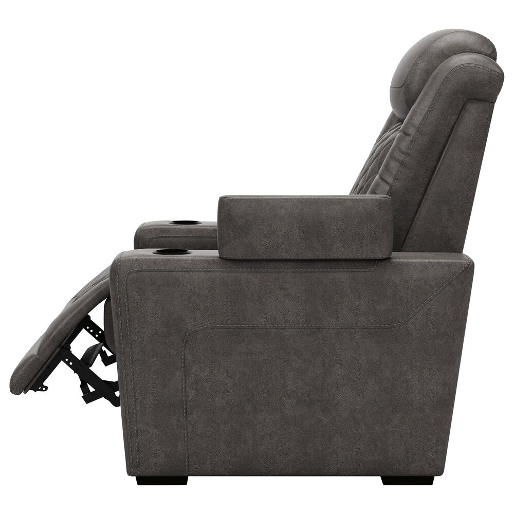 Signature Design by Ashley HyllMont Power Recliner with Power Headrest in Gray, , large