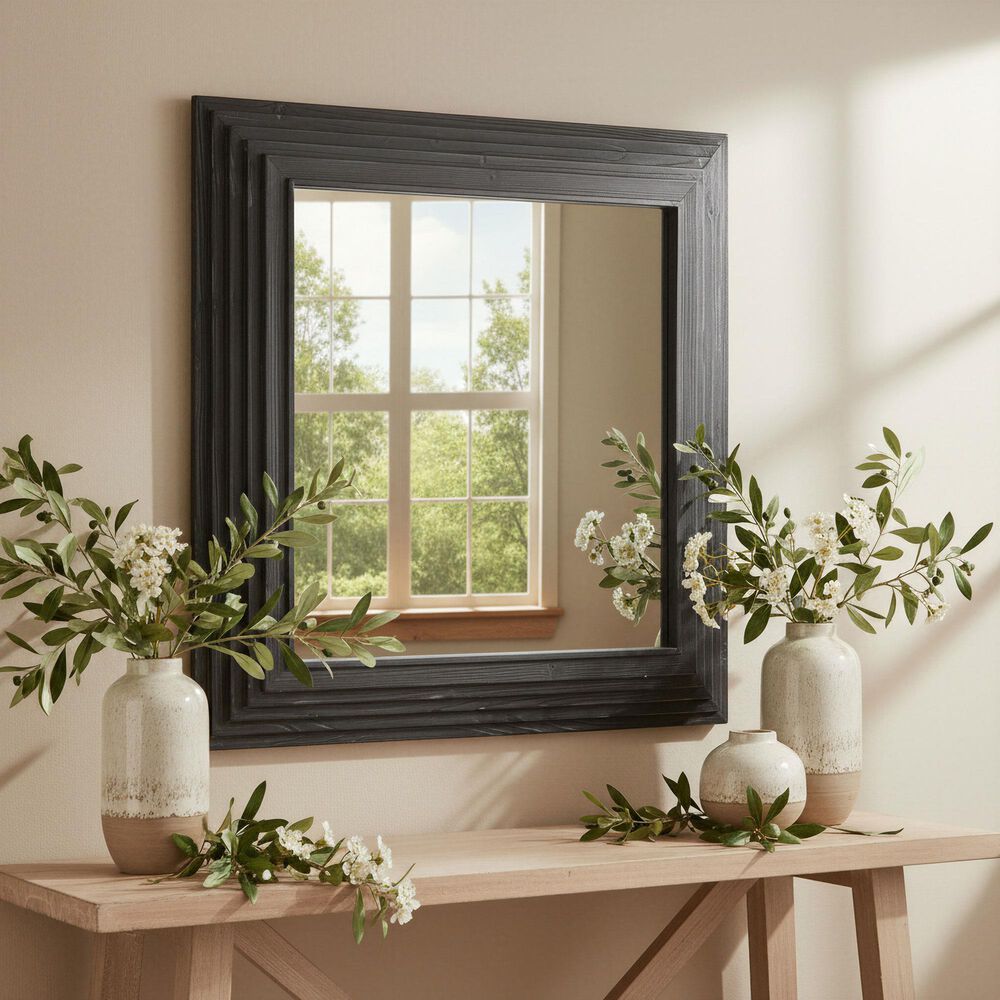 Zuo Modern Kare Wall Mirror in Black, , large