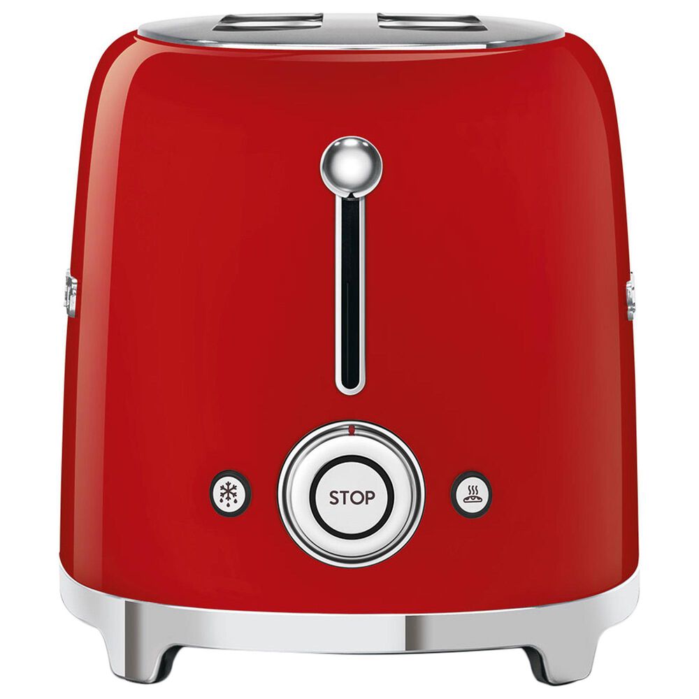 SMEG 2-Slice Retro Style Toaster in Red and Stainless Steel, , large