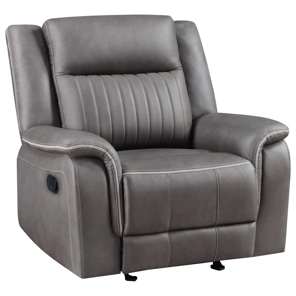 New Heritage Design Enzo Manual Glider Recliner in Gray, , large