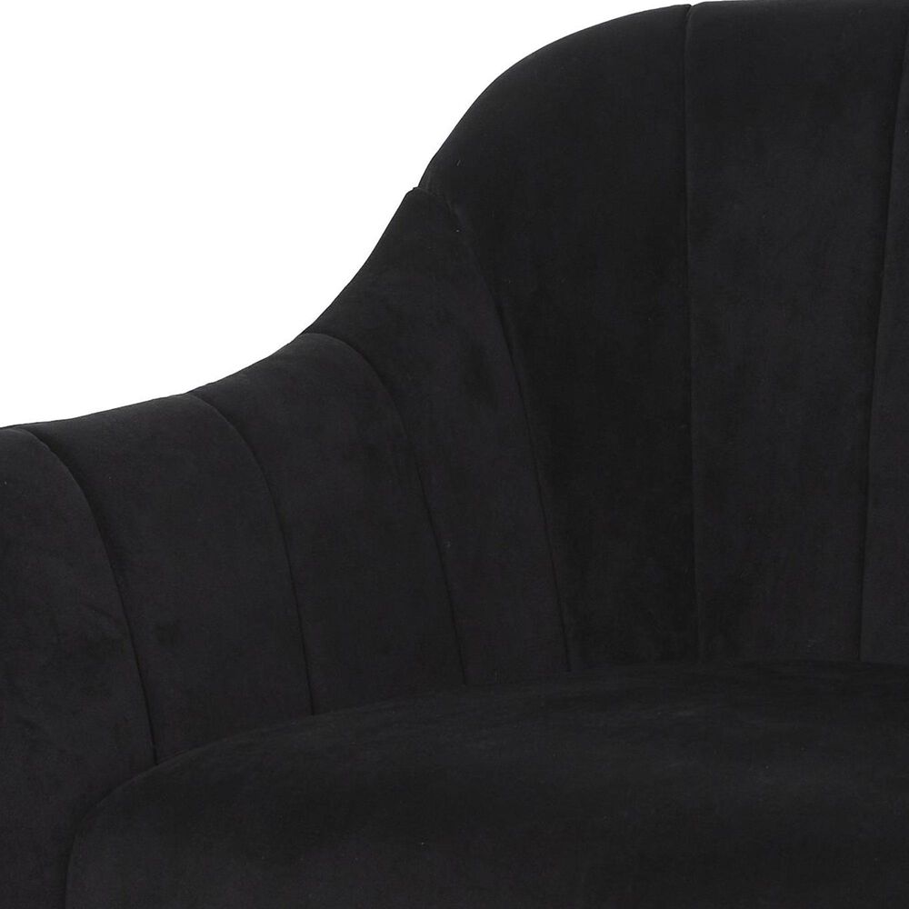 Maple and Jade Accent Chair with Tapered Gold Legs in Black, , large