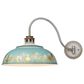 Golden Lighting Kinsley 1-Light Wall Sconce with Antique Teal Shade in Aged Galvanized Steel, , large