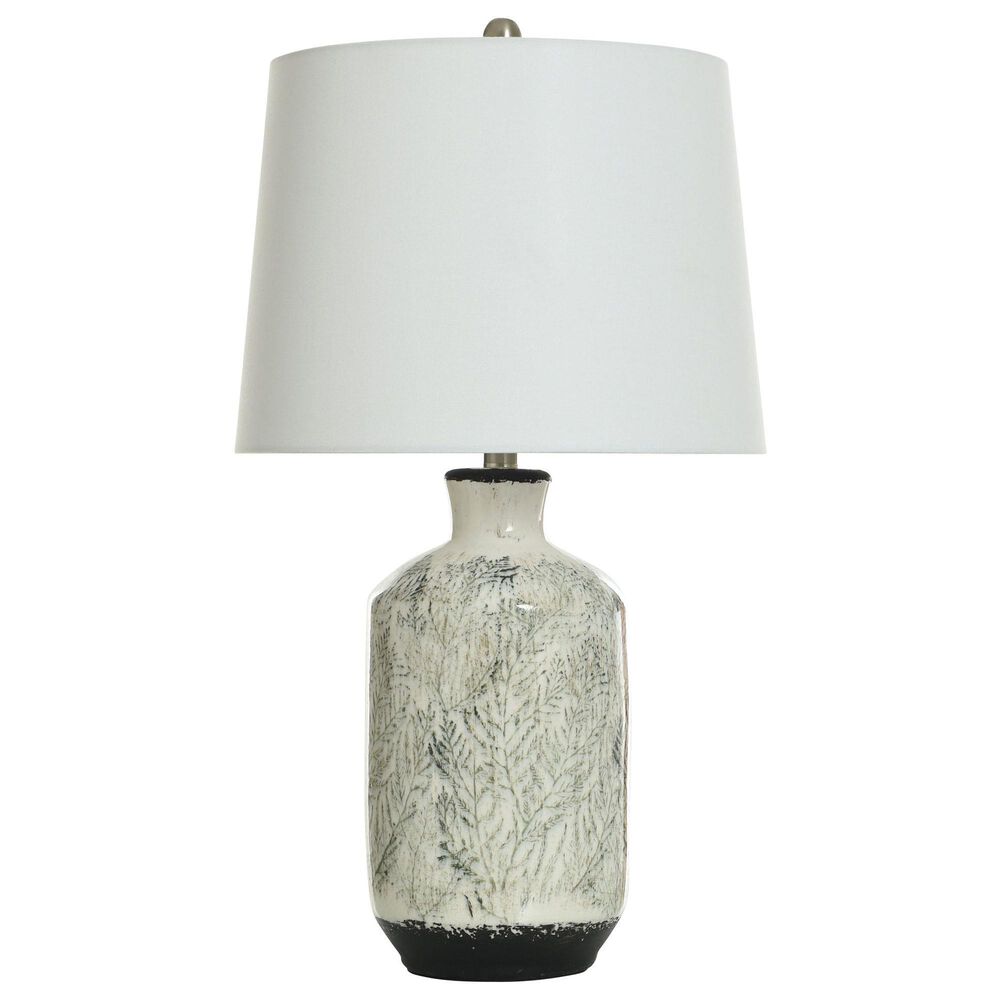 Flair Industries 28" Ceramic Table Lamp in Ivory Pine, , large