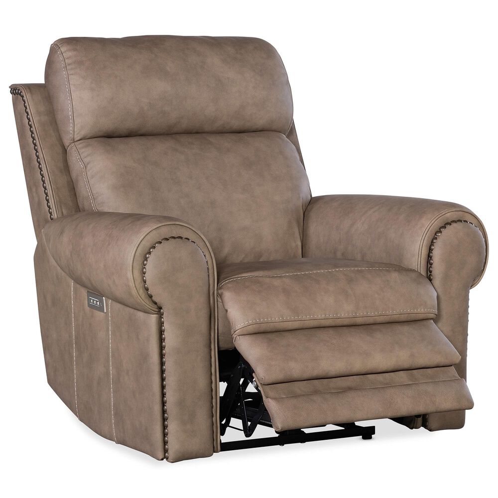 Hooker Furniture Duncan Power Recliner with Headrest and Lumbar in Kalahari Camel, , large