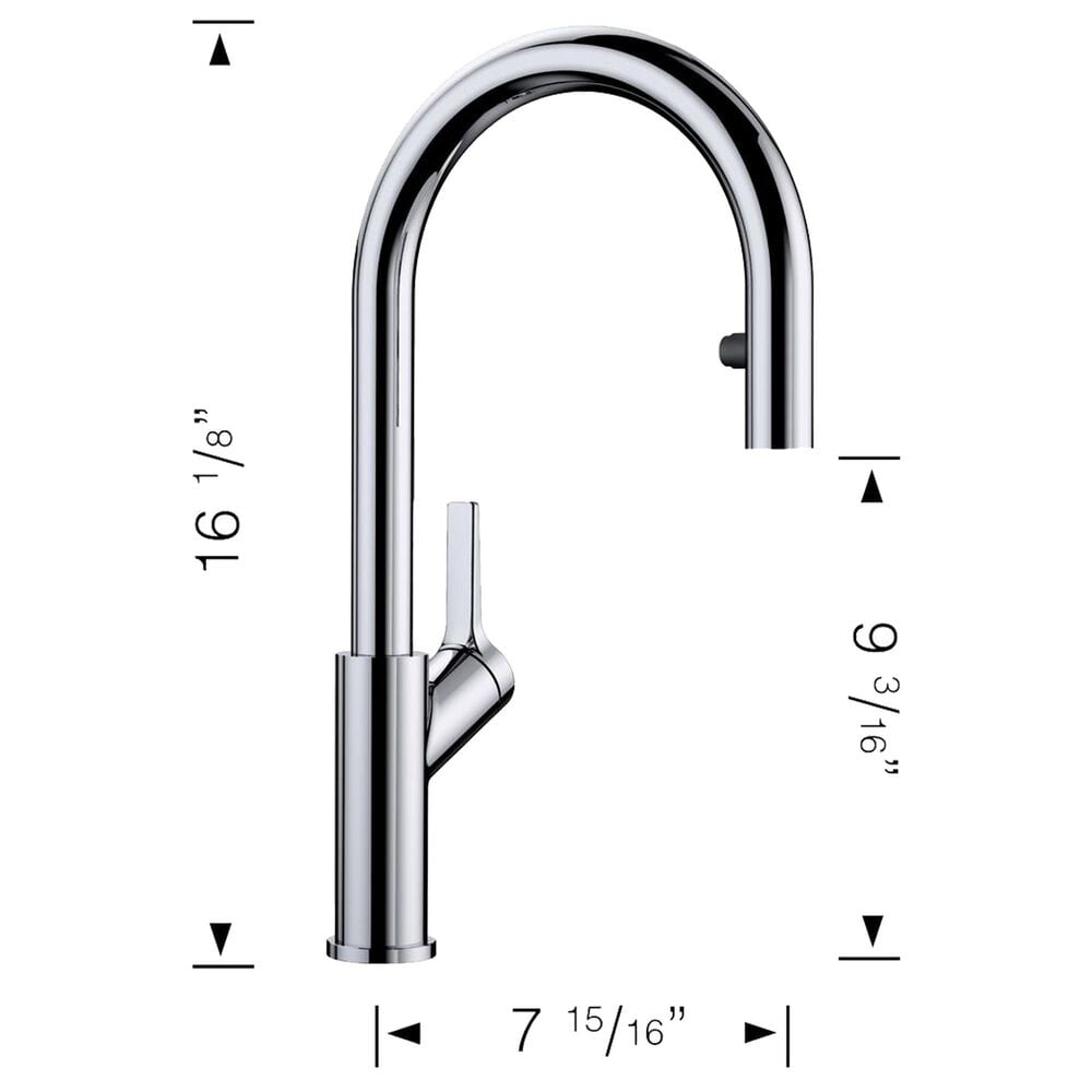 Blanco Urbena Pull Down Kitchen Faucet in Chrome and Volcano Gray, , large