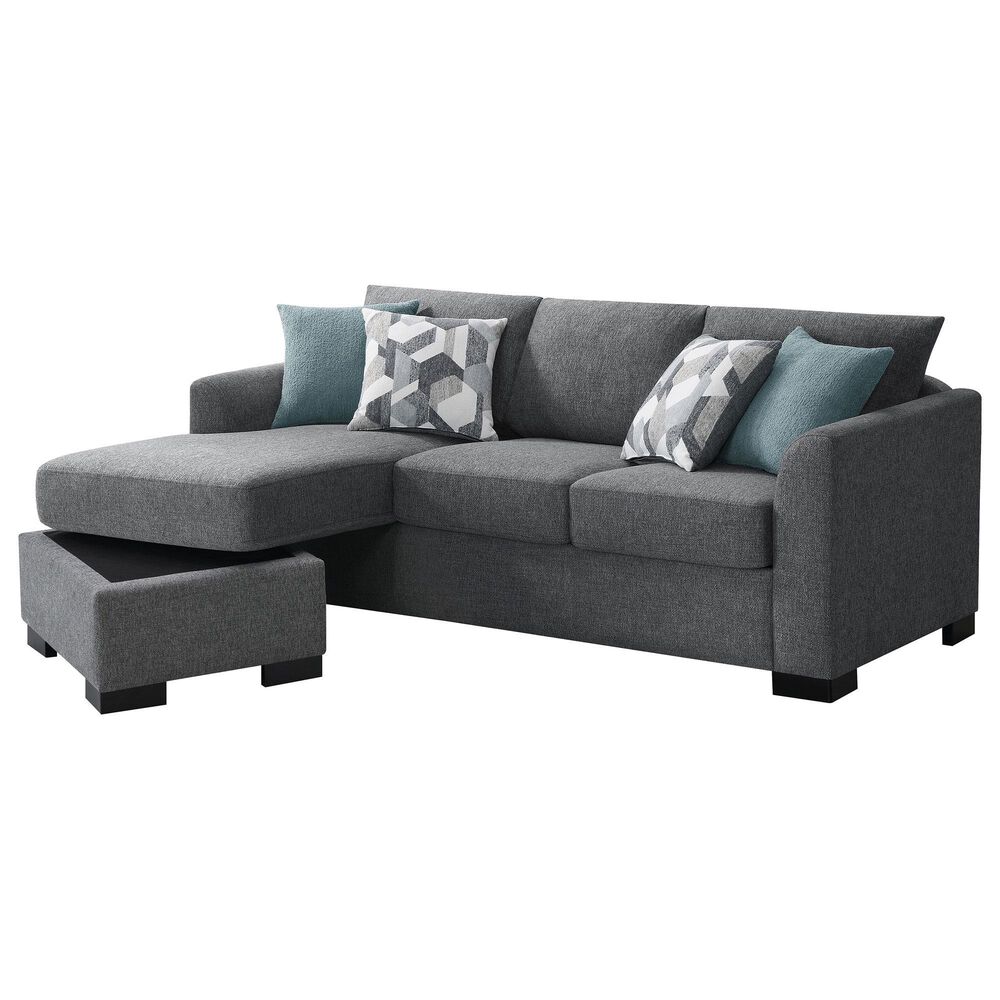Coaster Storey 2-Piece Stationary Reversible Sleeper Sectional in Grey, , large