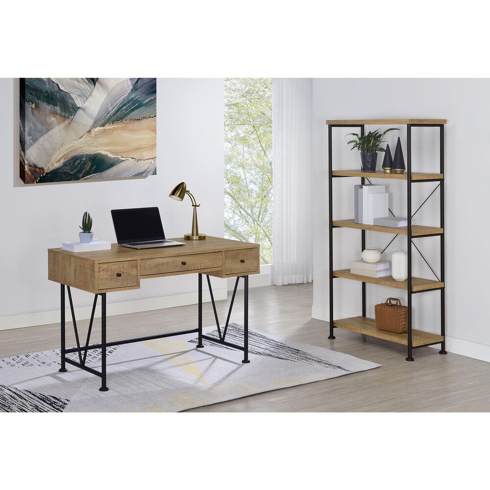 Pacific Landing Analiese 4-Shelf Bookshelf in Mango and Black, , large