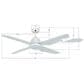 Beacon Lighting Aria 52" Indoor LED Light with Remote Ceiling Fan in White, , large