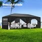 HOMLUX 10" x 20" Outdoor Canopy Gazebo with Sidewalls for Party in Black, , large