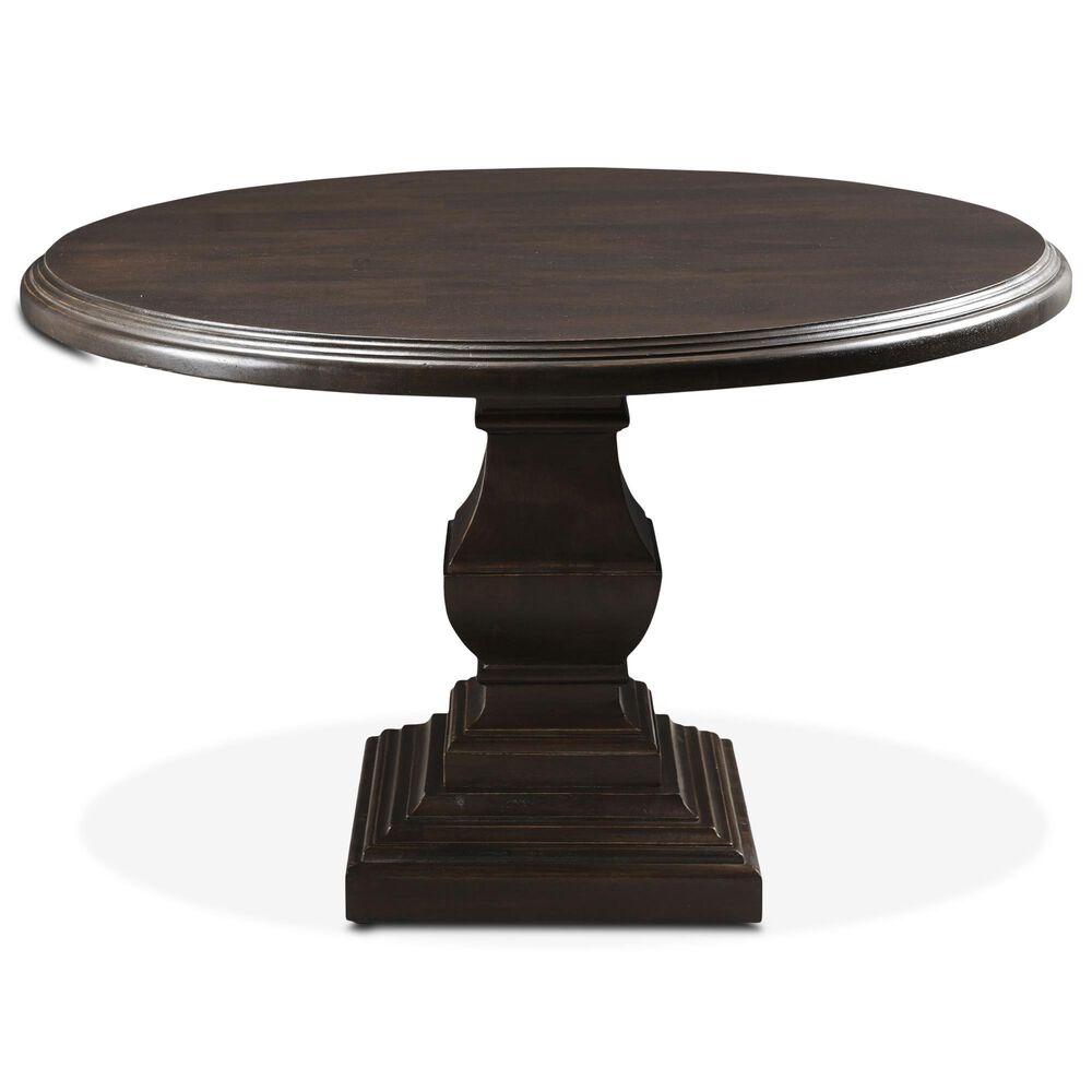 Home Trends &amp; Design Nimes 48&quot; Round Dining Table in Vintage Brown - Table Only, , large