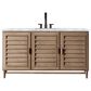 James Martin Vanities Portland 60" Single Bathroom Vanity in Whitewashed Walnut with 3 cm Carrara White Marble Top and Rectangular Sink, , large