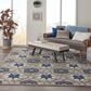 Nourison Aloha 7"10" x 10"6" Grey and Blue Indoor/Outdoor Area Rug, , large